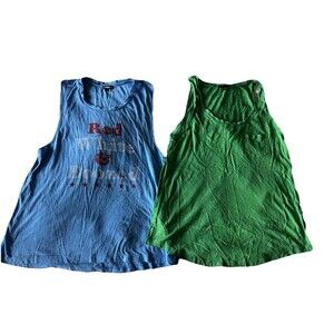 Express Women’s Tank Top Bundle Lot Medium Graphic Pocket Summer Tops